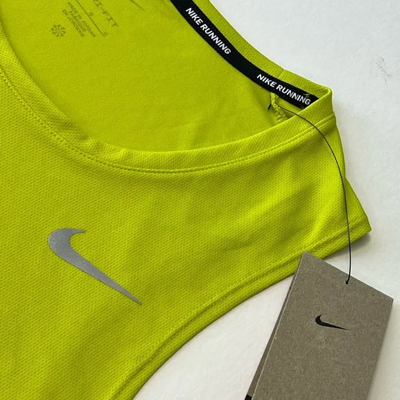 Nike Men's Dri-FIT Miler Running Tank in Bright Cactus Size: L NWT - Picture 4 of 12